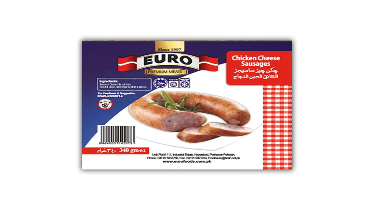 Euro Chicken Cheese Sausages 340g