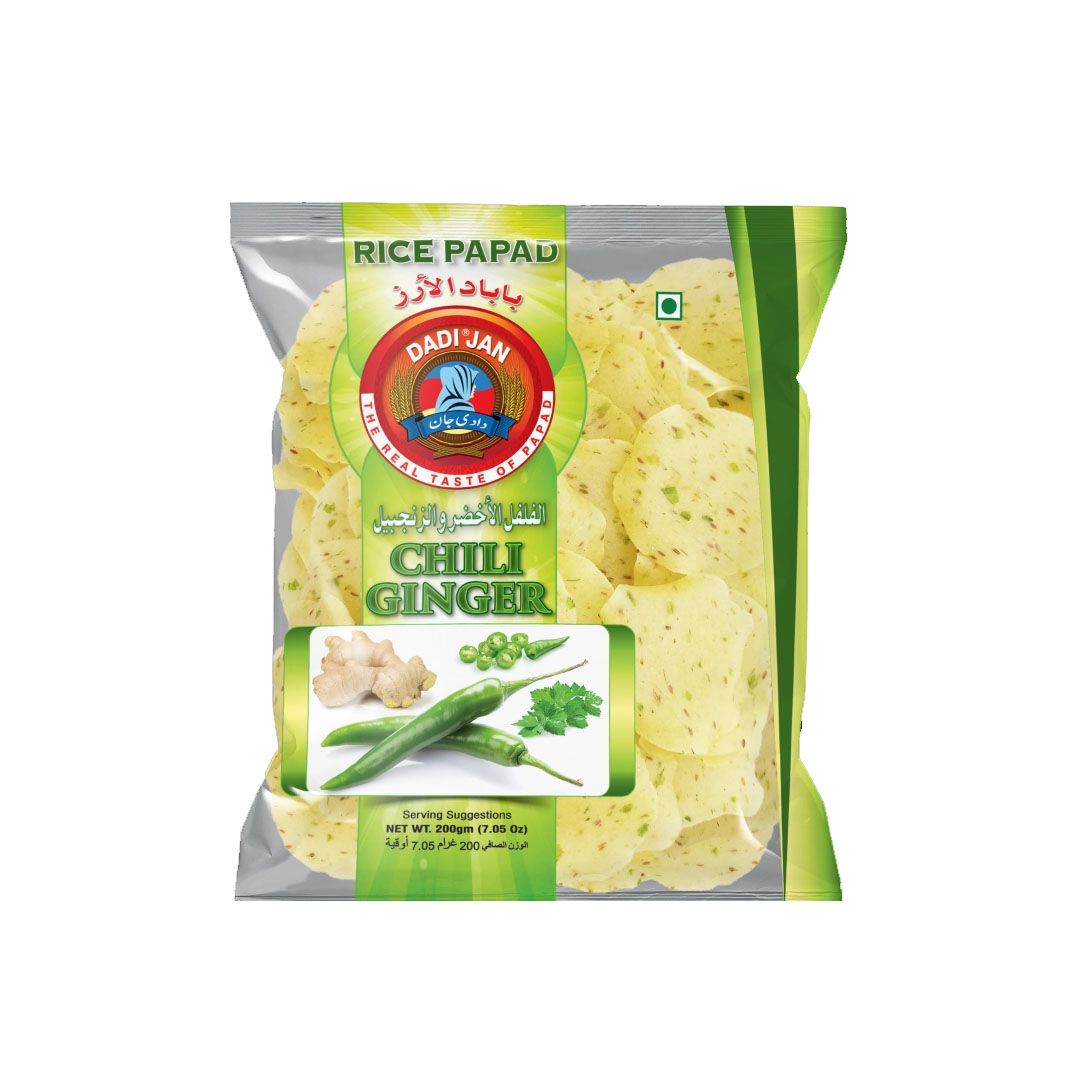 Dadi Jan Chili Ginger Rice Papad 200g