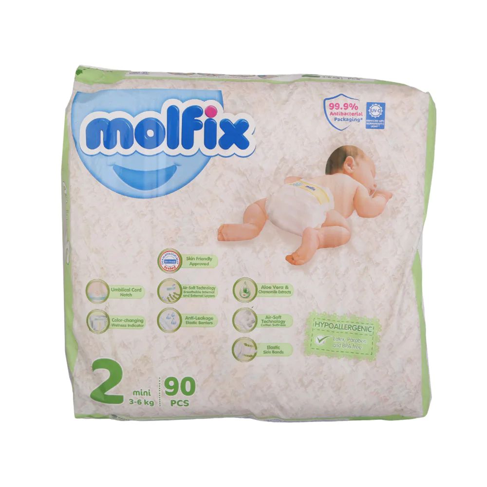 Molfix Mega Saving 2 Mini 3-6kg 90 Pieces