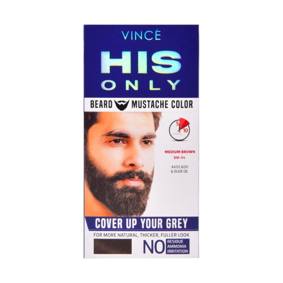 Vince His Only Beard & Mustache Color (BM 04) Medium Brown 1 Unit