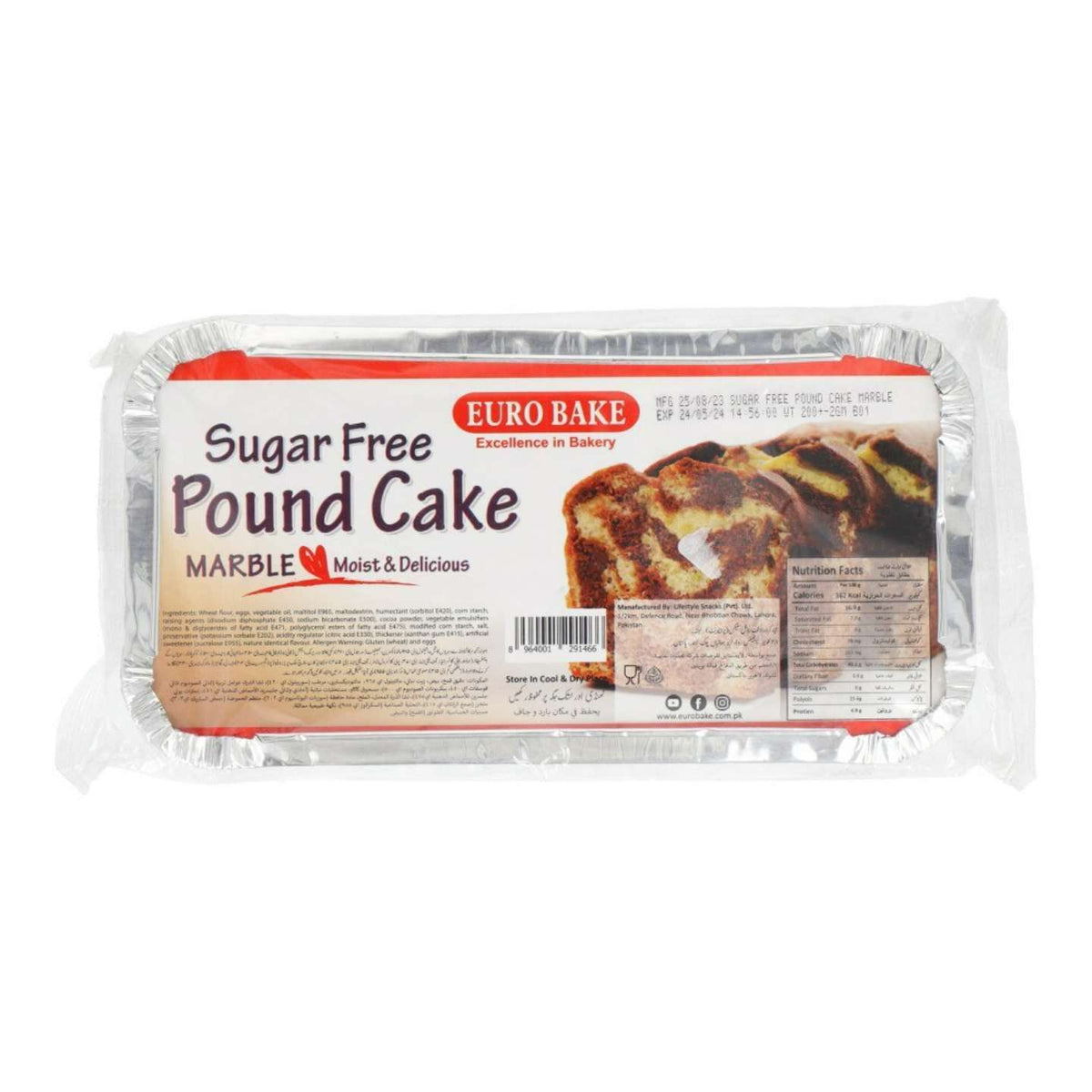 Euro Bake Sugar Free Pound Cake Marble Moist & Delicious 202g