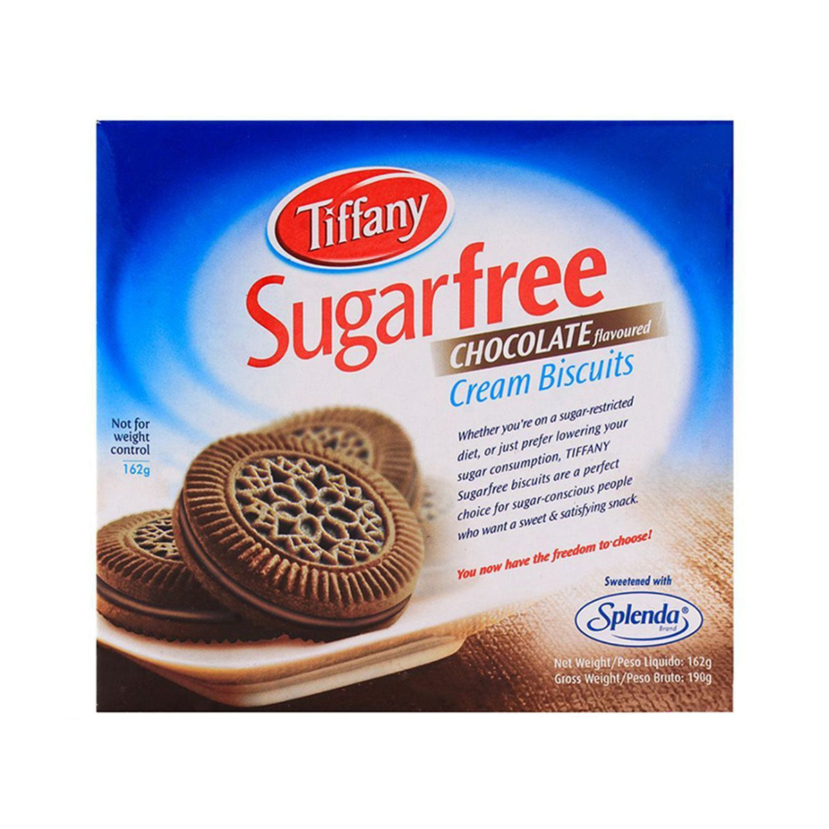 Tiffany Sugar Free Chocolate Cream Biscuits Imported 162g