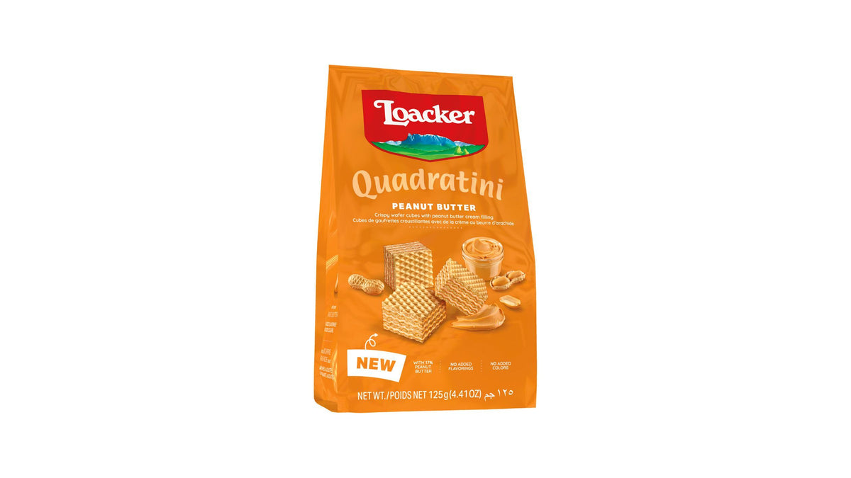 Loacker Quadratini Peanut Butter Wafer 125g
