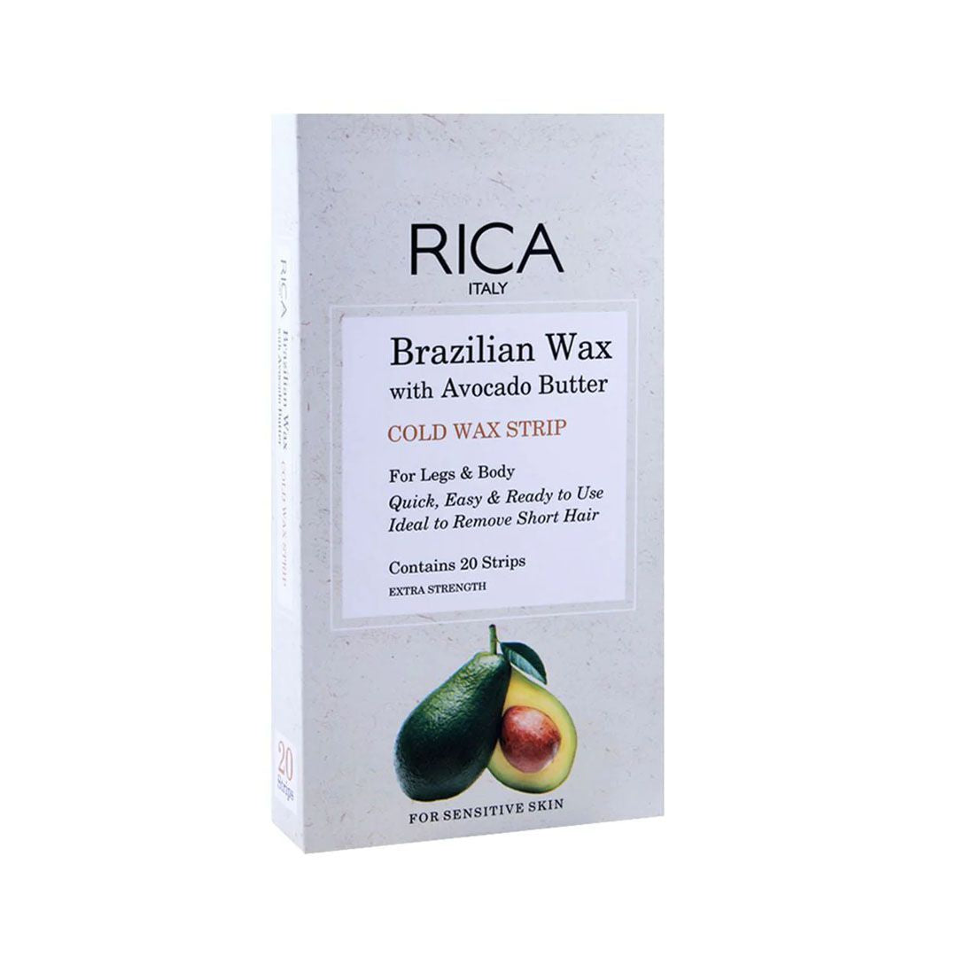 Rica Brazilian Avocado Butter Cold Body Wax Strip 20 Pieces