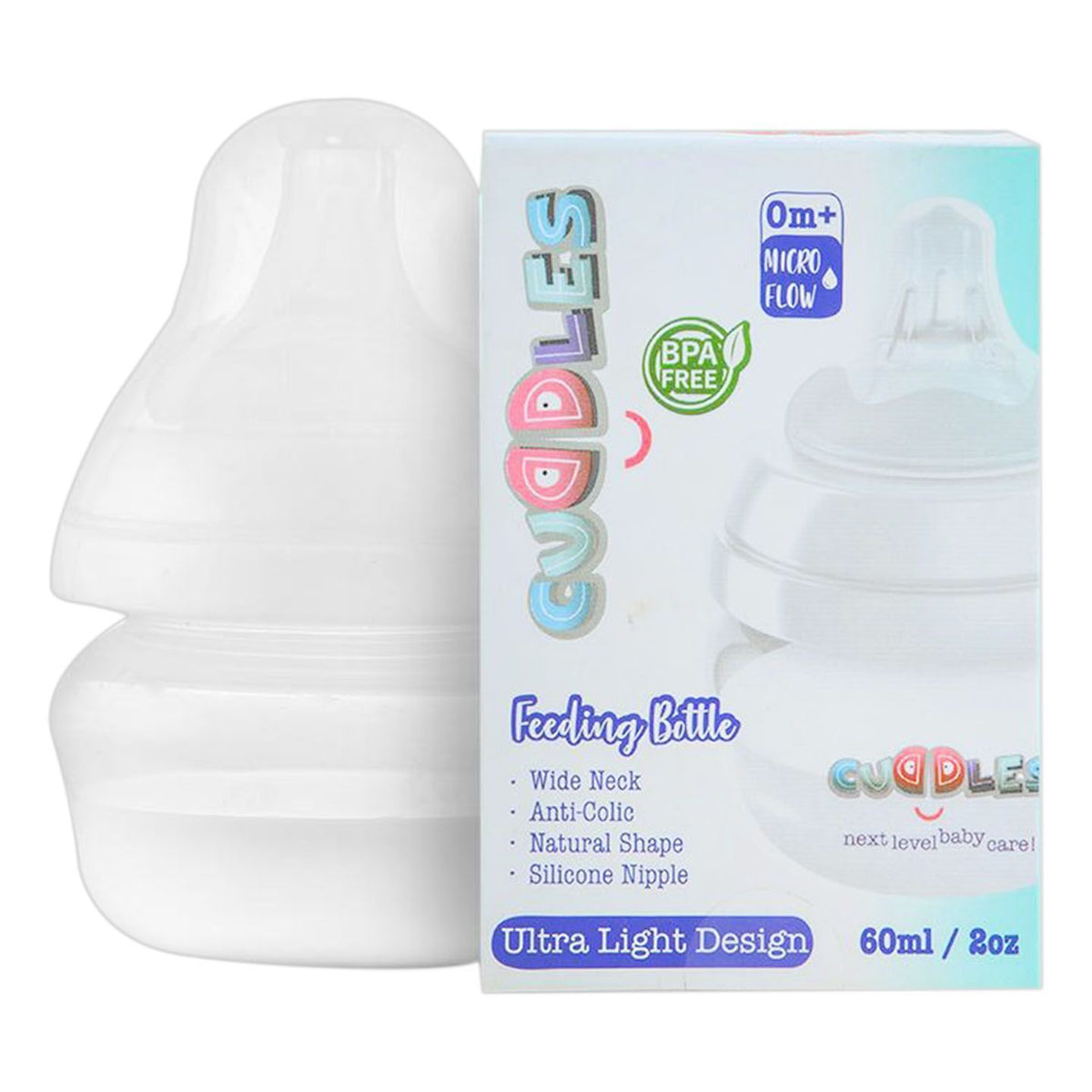 Cuddles Feeding Bottle Natural (60ml) 1 Unit