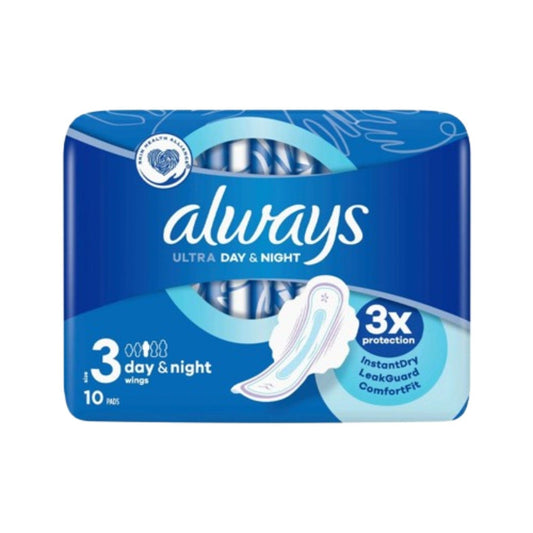 Always Ultra Sanitary Towels Day & Night 10 Pieces