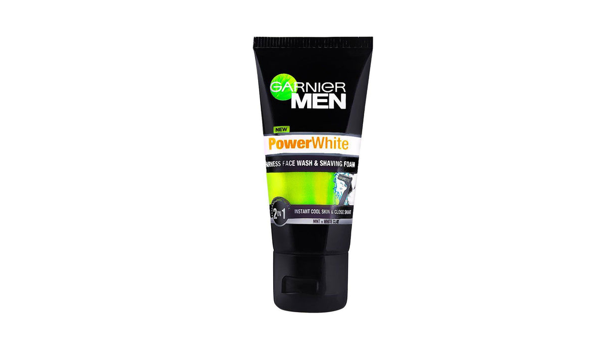 Garnier Men Face Wash and Shaving Foam Power White 2 in 1 Fairness 50ml