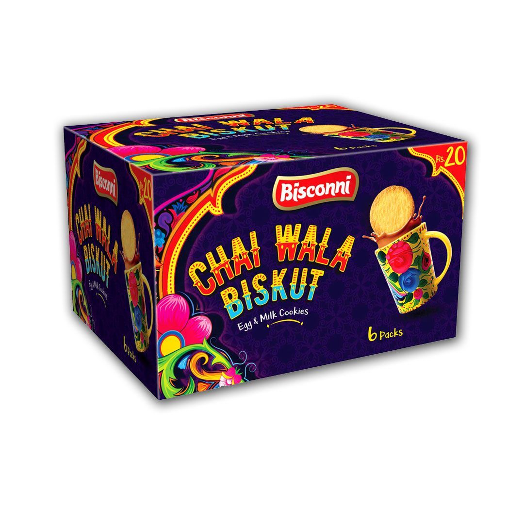 Bisconni Chai Wala Biskut Egg & Milk Cookies Half Roll Box 6 Pieces