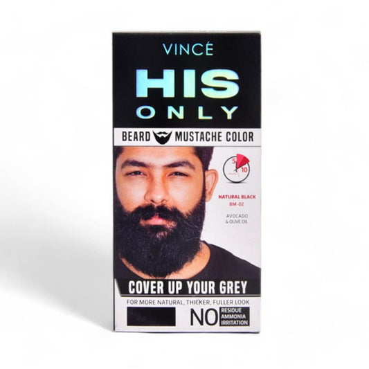 Vince His Only Beard & Mustache Color (BM 02) Natural Black 1 Unit