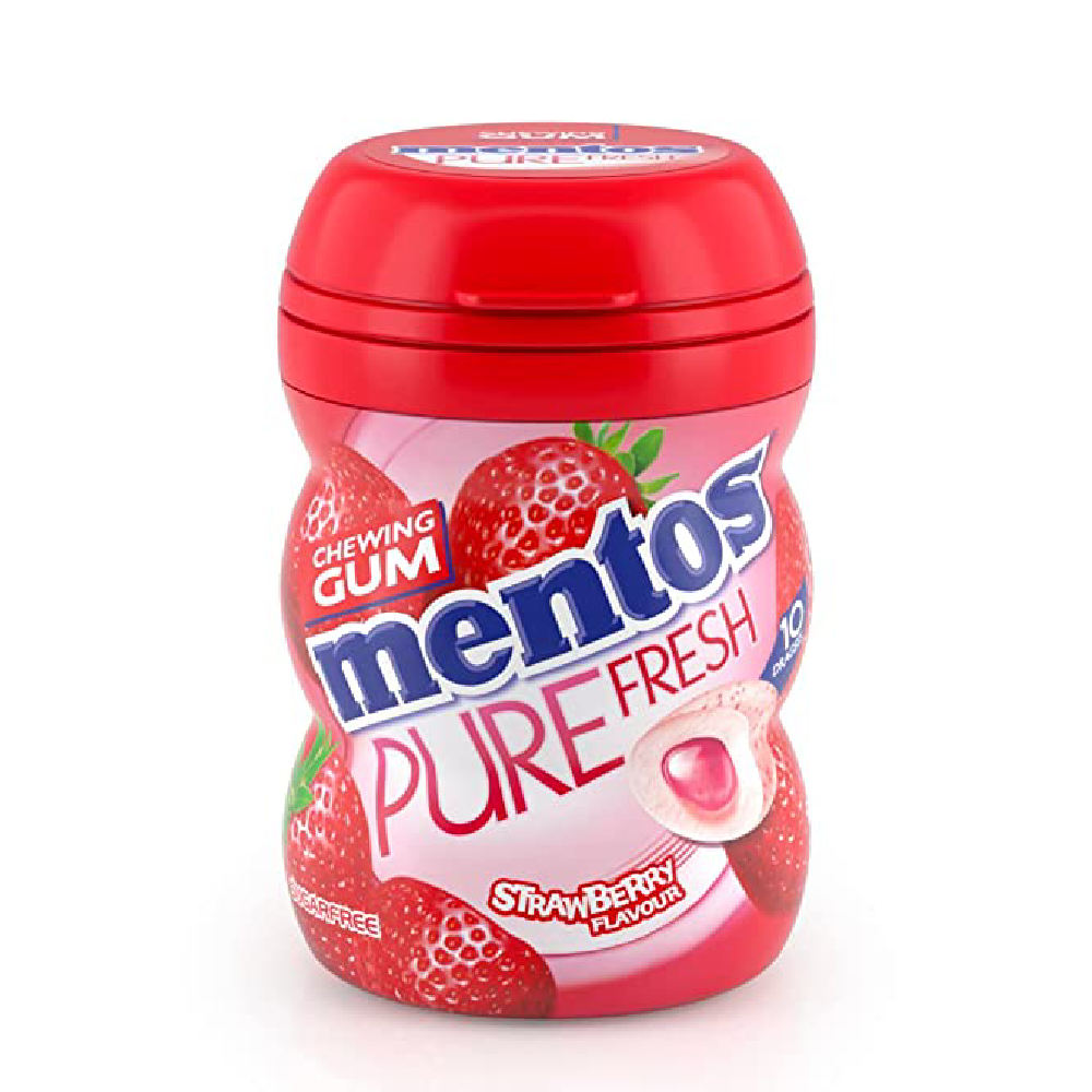 Mentos Gum Strawberry Sugar Free 40 Piece Bottle