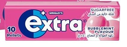 Wrigley's Extra Gum Bubblemint Imported 10 Stick Pack