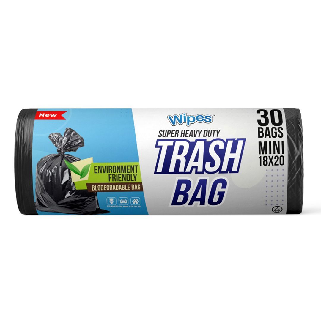 Wipes Forceflex Mini Trash Bags Rolls (18" x 20") 30 Bags