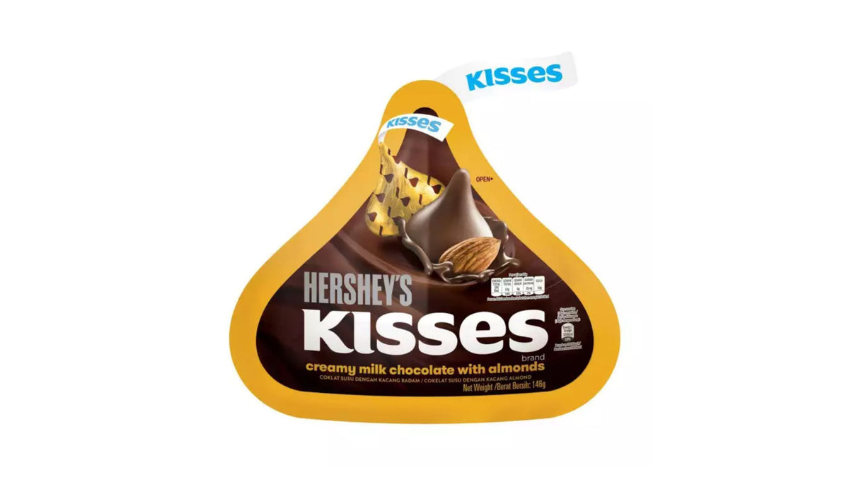 Hershey's Kisses Creamy Milk Chocolate with Almonds Pouch 146g