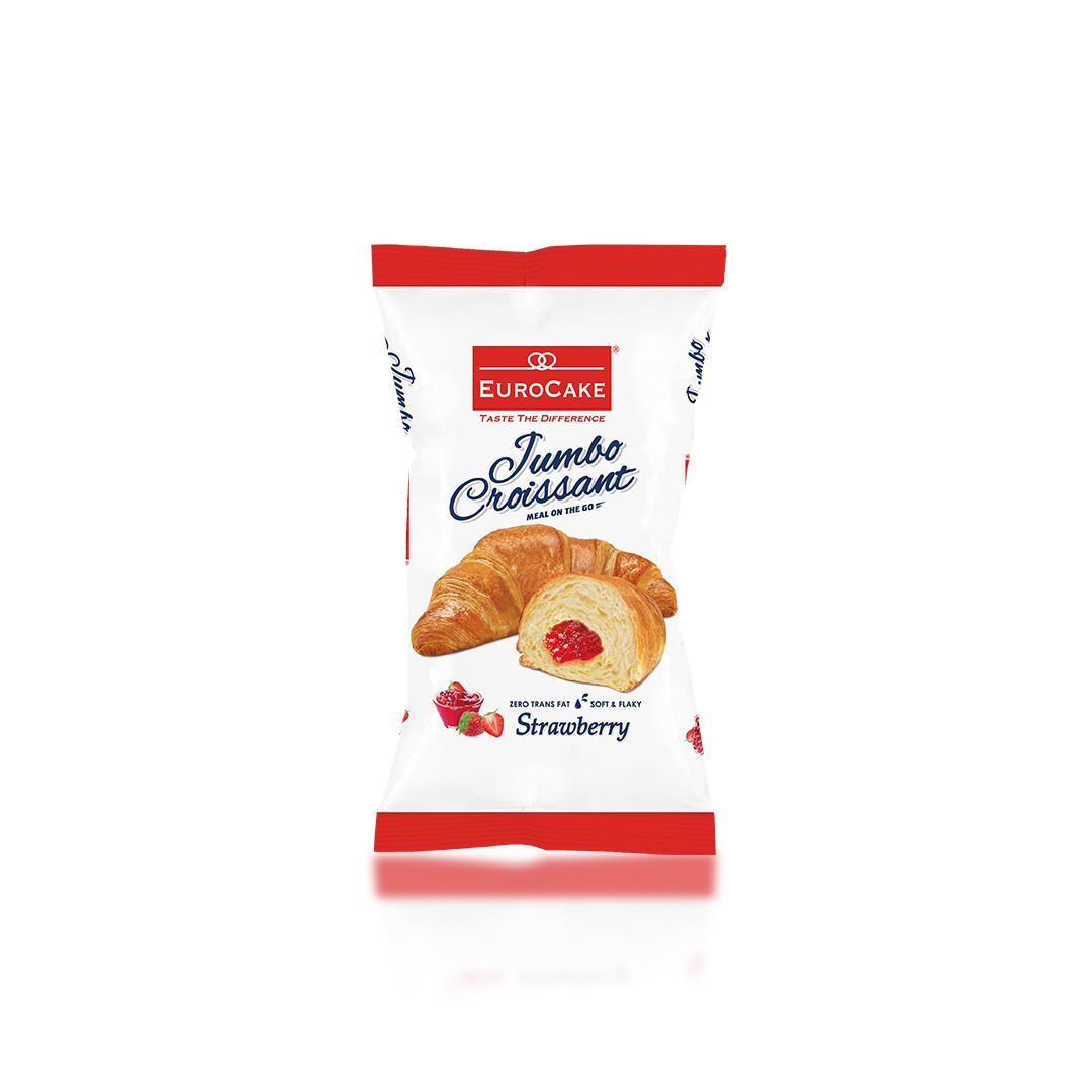 Eurocake Jumbo Croissant Strawberry 55g