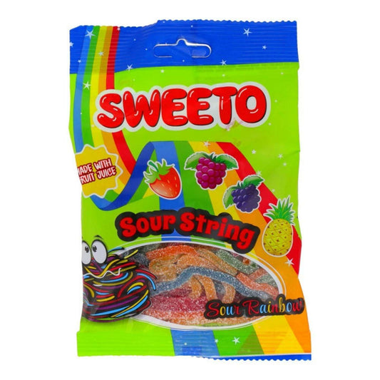 Sweeto Sour String Made with Fruit Juice Sour Rainbow 80g