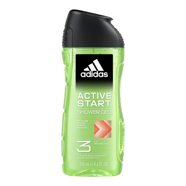 Adidas Men's 3 in 1 Active Start Shower Gel 250ml