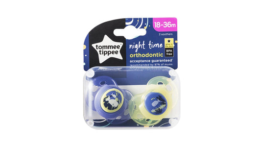Tommee Tippee Night Time Soothers 18-36m 2 Pieces