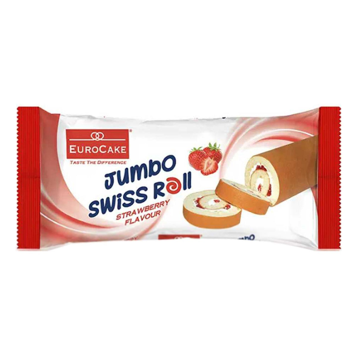 Eurocake Jumbo Swiss Roll Strawberry (Imported) 60g