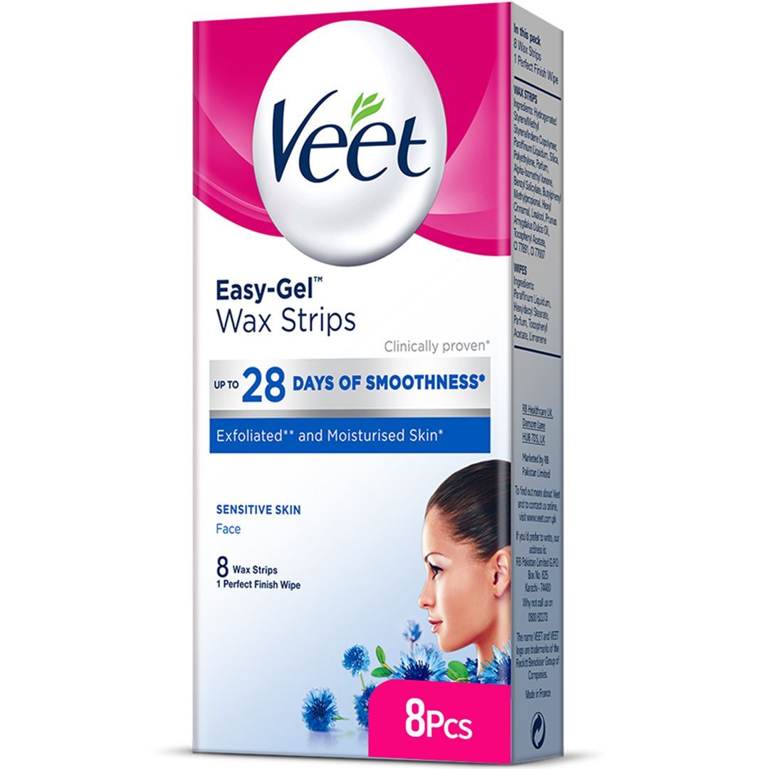 Veet Face Wax Strips Sensitive Skin 8 Piece Pack