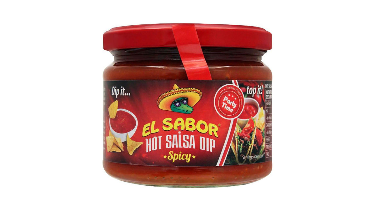 El Sabor Hot Salsa Dip Spicy Sauce Imported 300g
