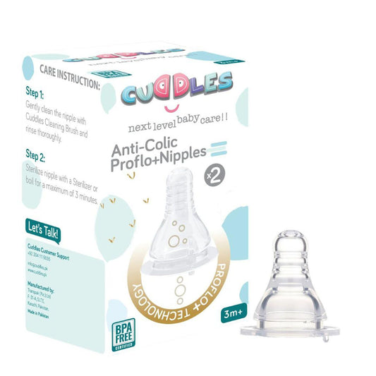 Cuddles Anti-colic Proflo + Nipples Pack (1 Month) 2 Pieces