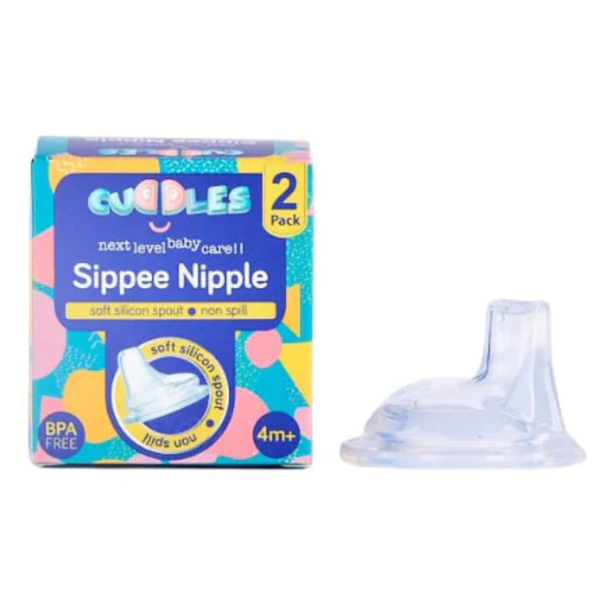 Cuddles Silicone Sippee Cup Nipple Pack 2 Pieces