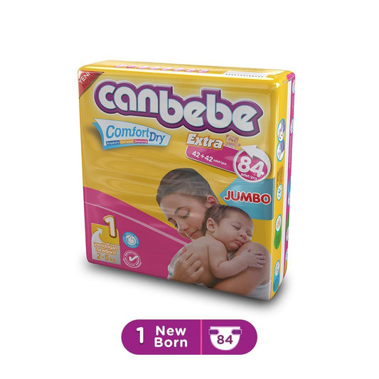 Canbebe Baby Diaper Jumbo Newborn Size 1 (2-5kg) 84 Pieces