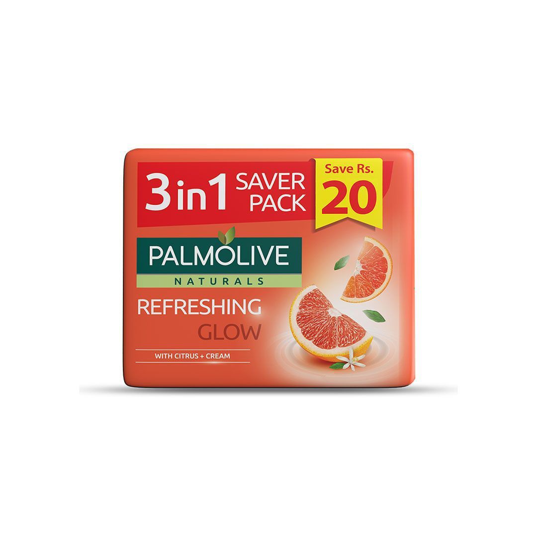 Palmolive Refreshing Glow Naturals Bar Soap 3 x 98g Pack