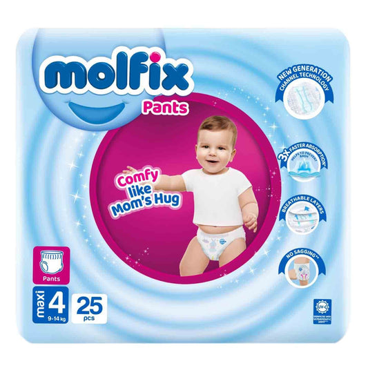 Molfix Diaper Pants Maxi Size 4 (9-14Kg) 25 Piece Pack