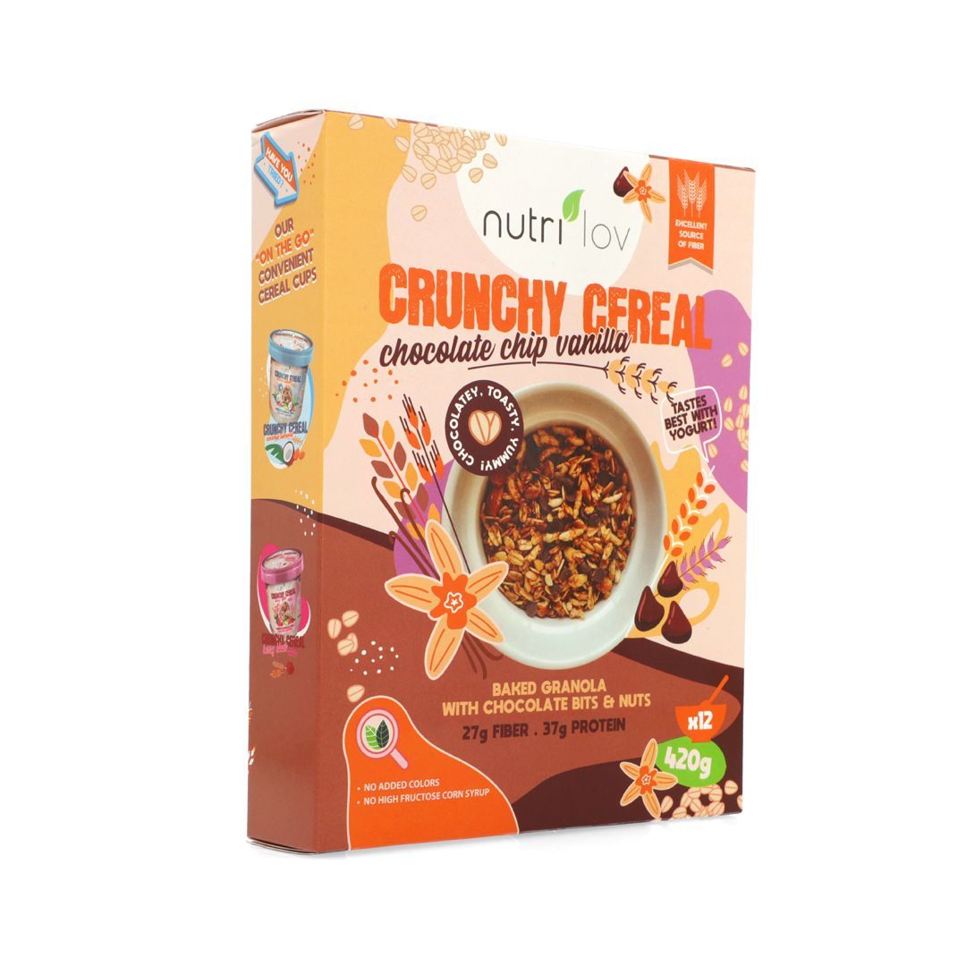 Nutrilov Crunchy Cereal Chocolate Chip Vanilla Box 420g
