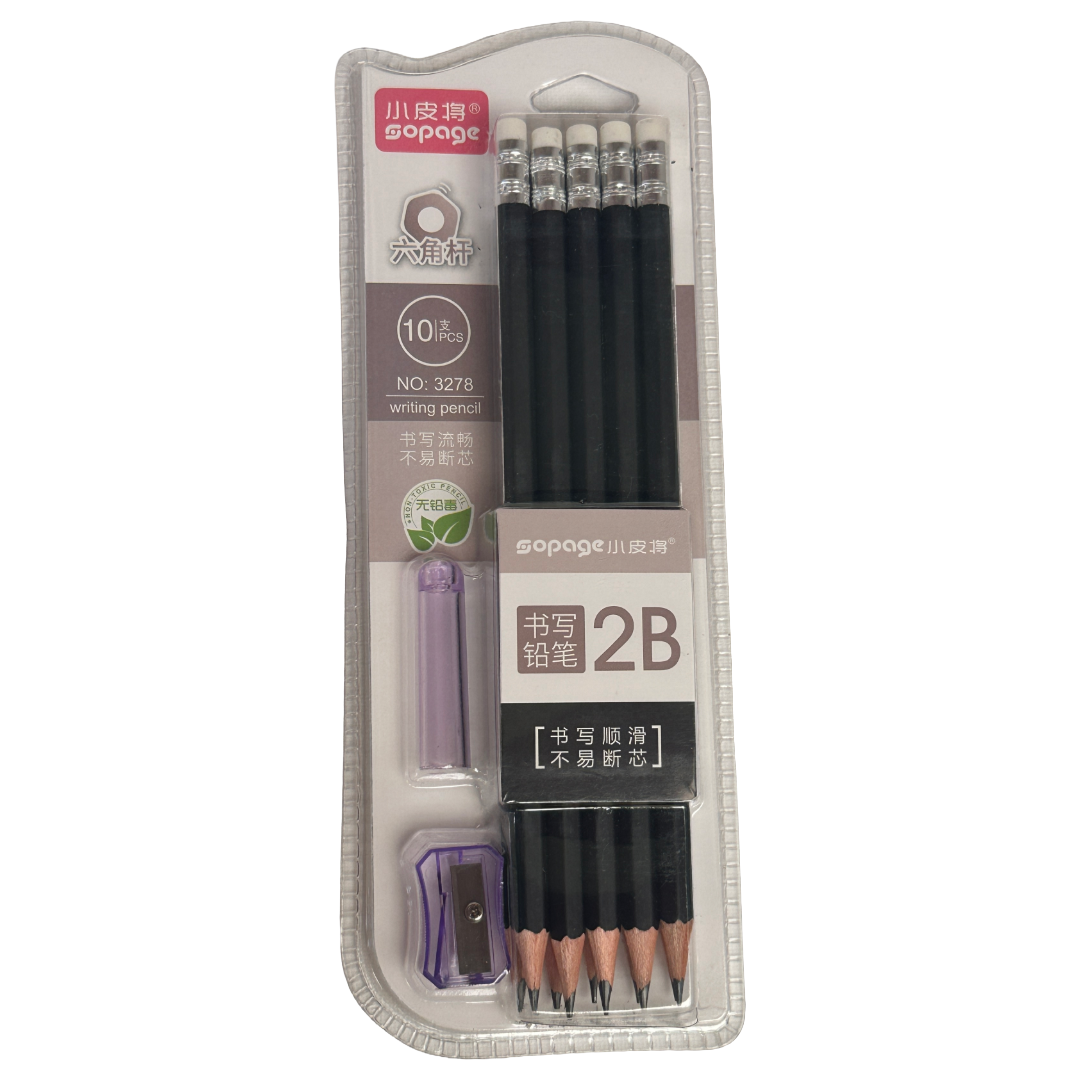 Black Wooden Pencils Pack of 10