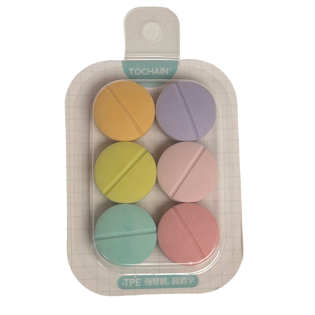 Circle Erasers Pack of 6